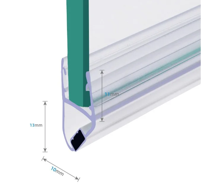 Weather Stripping Flexible Clear Shower Room Plastic Door Bottom