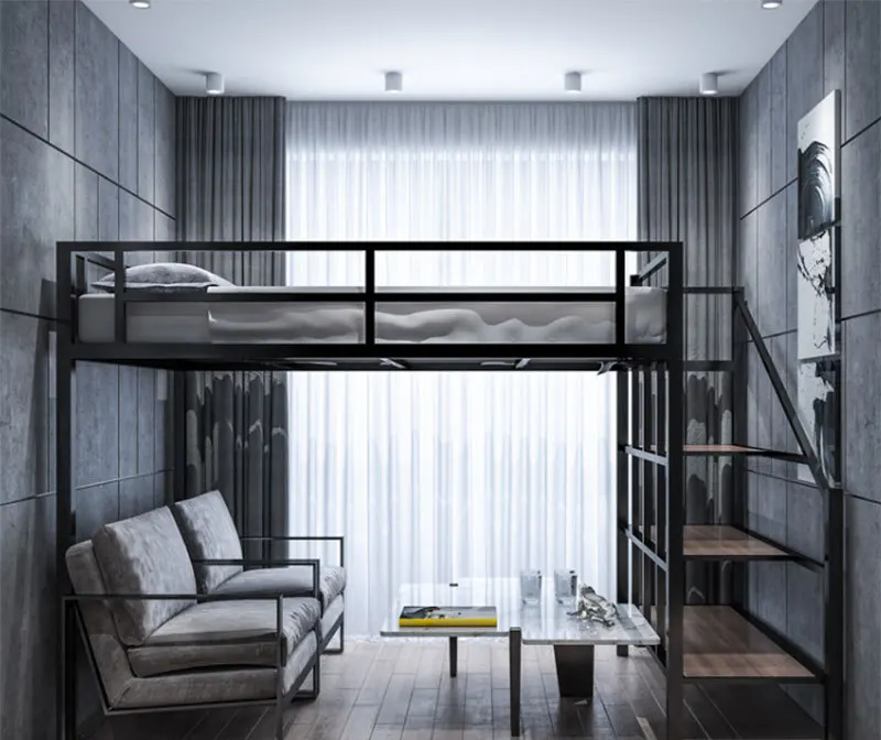 metal material stairway bunk bed//chinese beds su
