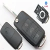 3 Buttons Keyless Uncut Flip Smart Car Remote Key Case Cover for Volkswagen VW Jetta Golf Passat Beetle Polo Bora Seat