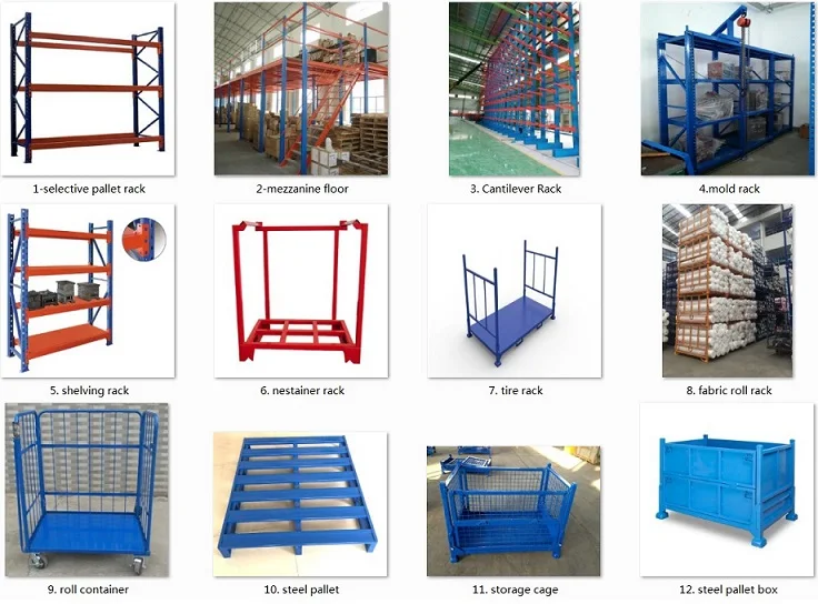 Yongwang Adjustable Flexible Steel Shelf Shelving Pallet Racking Roll Forming Machine Heavy Duty Pallet Racking Beam Rack