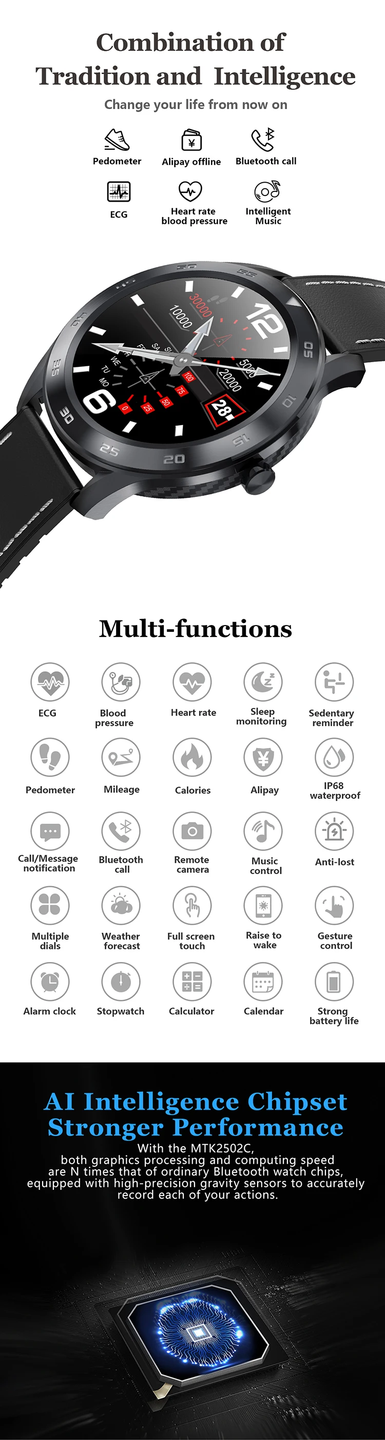 Mobteck-DT98 Original HD Screen ECG Detection Changeable 