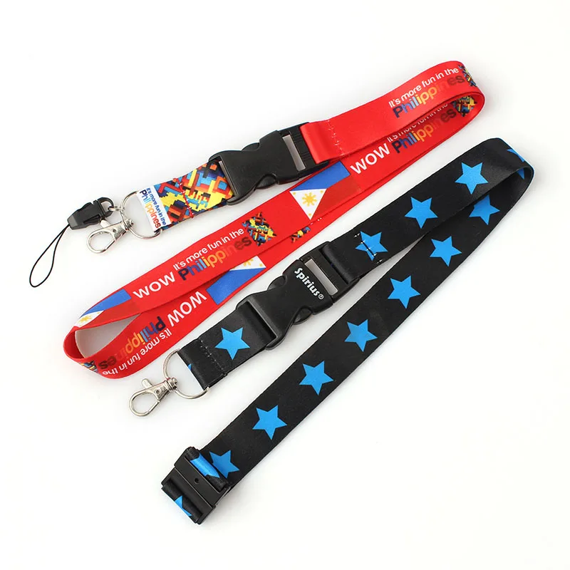 Spirius BLACK RED LINE Lanyard neck strap for key id badge holder phone key k