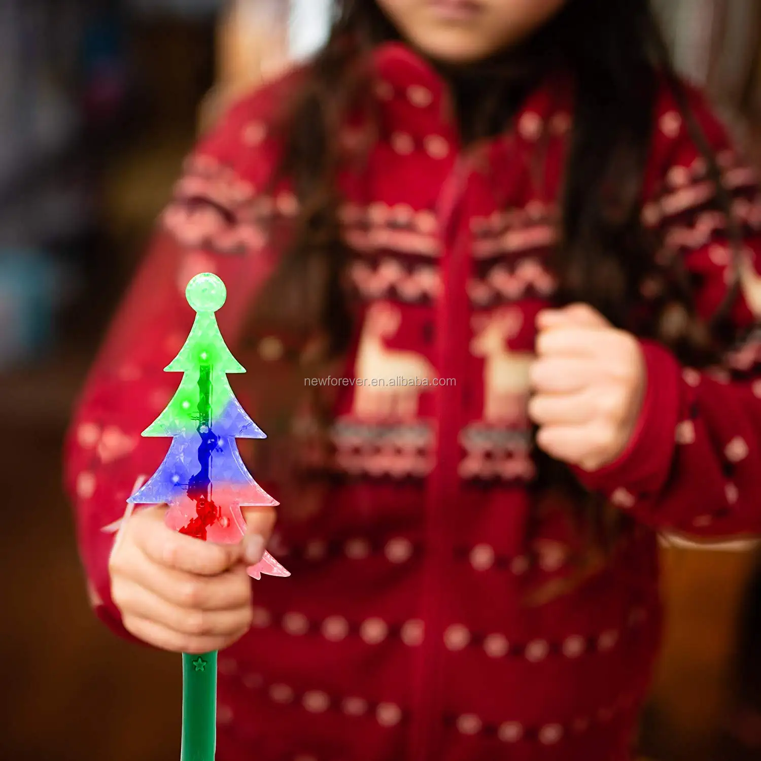 Plastic Crystal Christmas Tree Light Up Led Wand,Magic Wand,Wand Toy