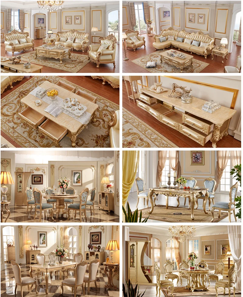 luxury royal fancy solid wood home bed room furniture bedroom set