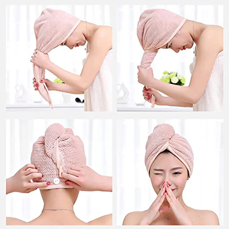High Quality Super Water Absorbent Smooth Luxury Microfibre Hair Turban Head Towel