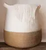 Large Woven Rope Basket | Tall Decorative Blanket Basket for Living Room, Toys, Storage, Towels or Nursery | Round Ham