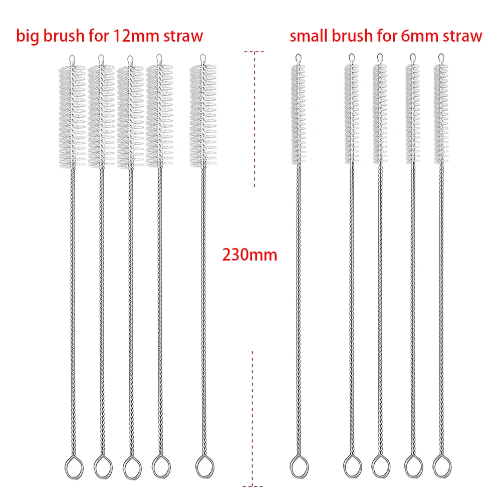 230mm Stainless Steel Straw Brush For Bamboo Straw Cleaners/silicone