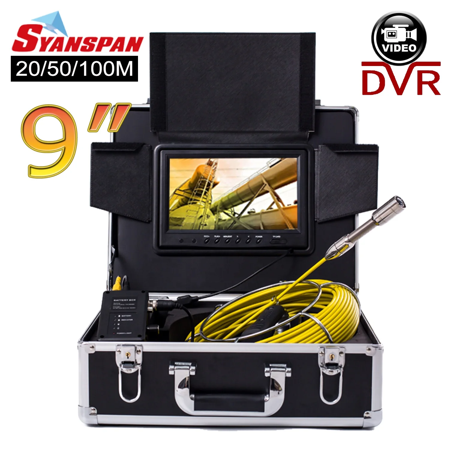 Best Sewage Line Inspection 9 Inch 1080p HD Monitor 23mm Pipe Video Camera Drain with 16GB Video Recording Supply OEM details