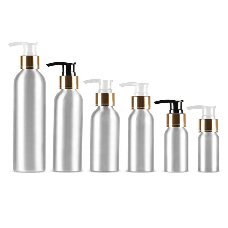 Custom 50ml 100ml 250ml Fragrance Essential Oil Cream Lotion Aluminium bottle for Cosmetics