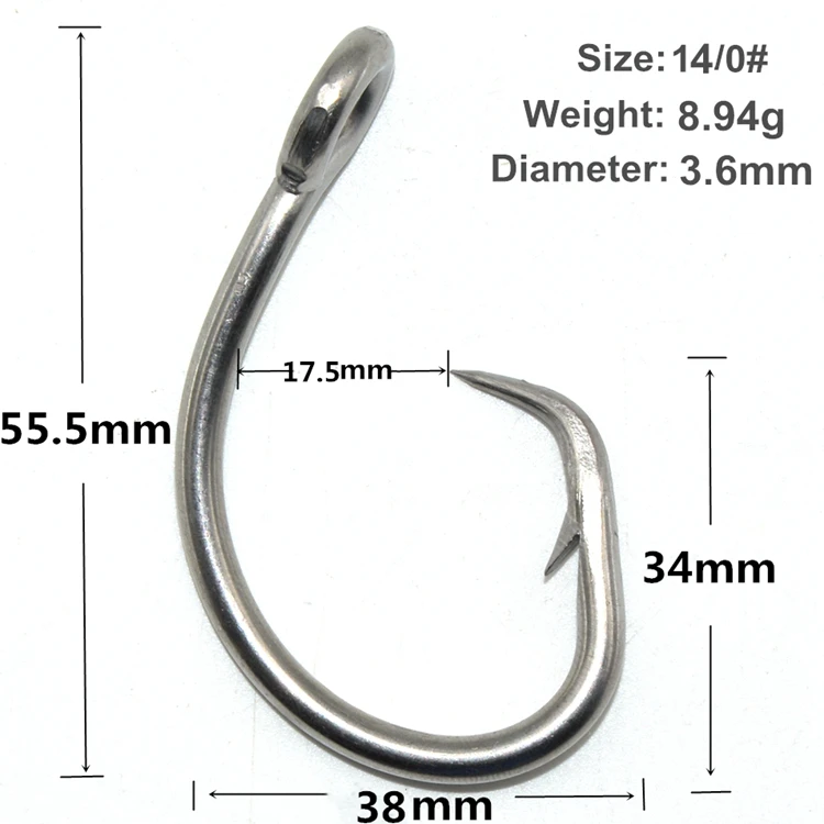 Takedo Dwh105a Stainless Steel Hook For Sea Fishing Barbed Tuna Shark ...