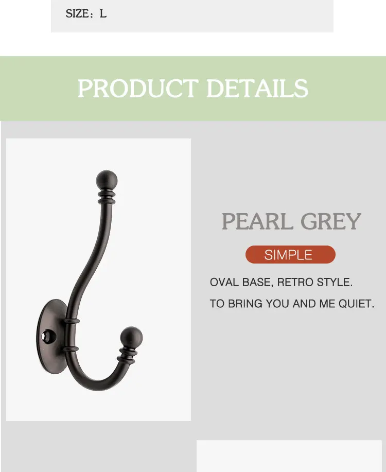 Hot Selling Classic Vintage Style Big Single J Hook Cubicle Coat Hook For Furniture Wall