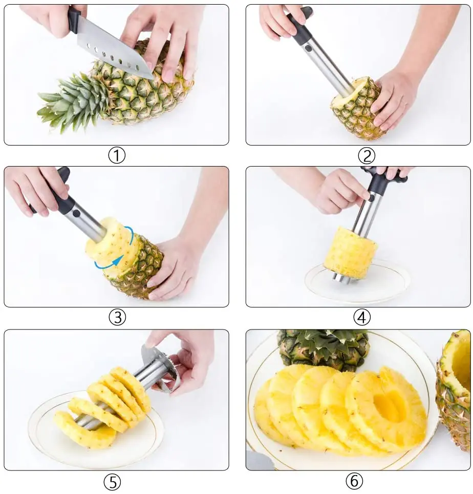 Stainless Steel Pineapple Core Remover Kitchen Tool Corer Slicer Peeler
