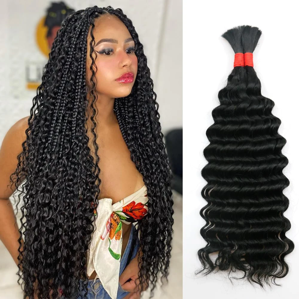 Deep Curly sale Wave Black Bulk Human hair