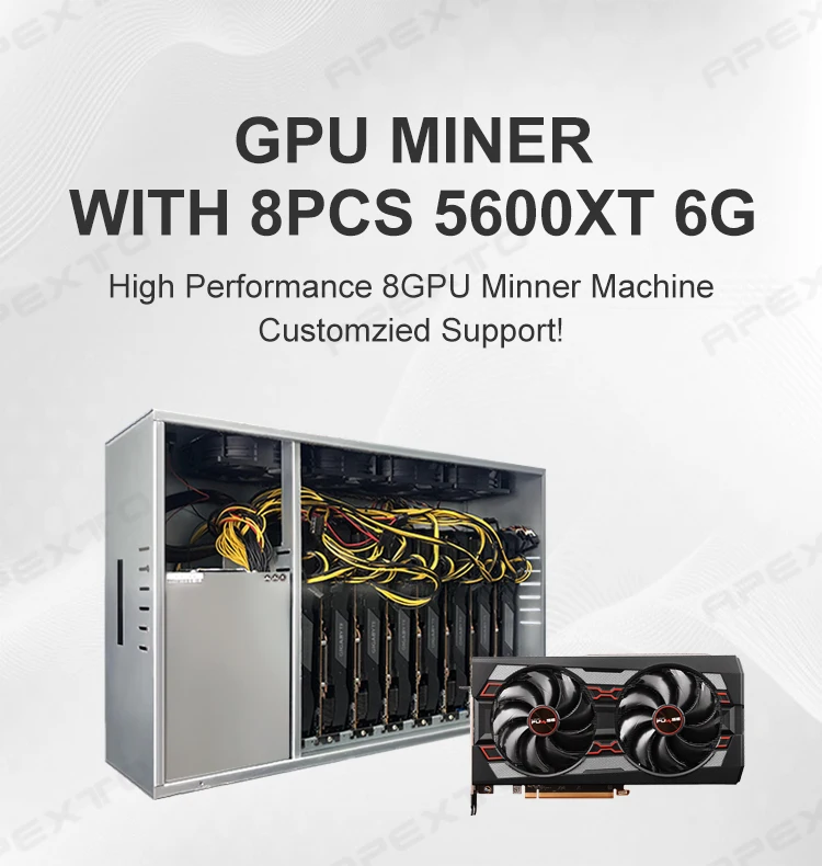 Wholesale 8 Gpu 5600xt Ethereum Bitcoin Mining Rig Machine For Eth Zec Etc Hcash Miner Without Gpu Buy Gpu Miner With 8pcs Rx 5600xt 6gb Graphic Cards Etc Eth Ltc 8 Rig Gpu Mining Machine 8 Gpu Bitcoin