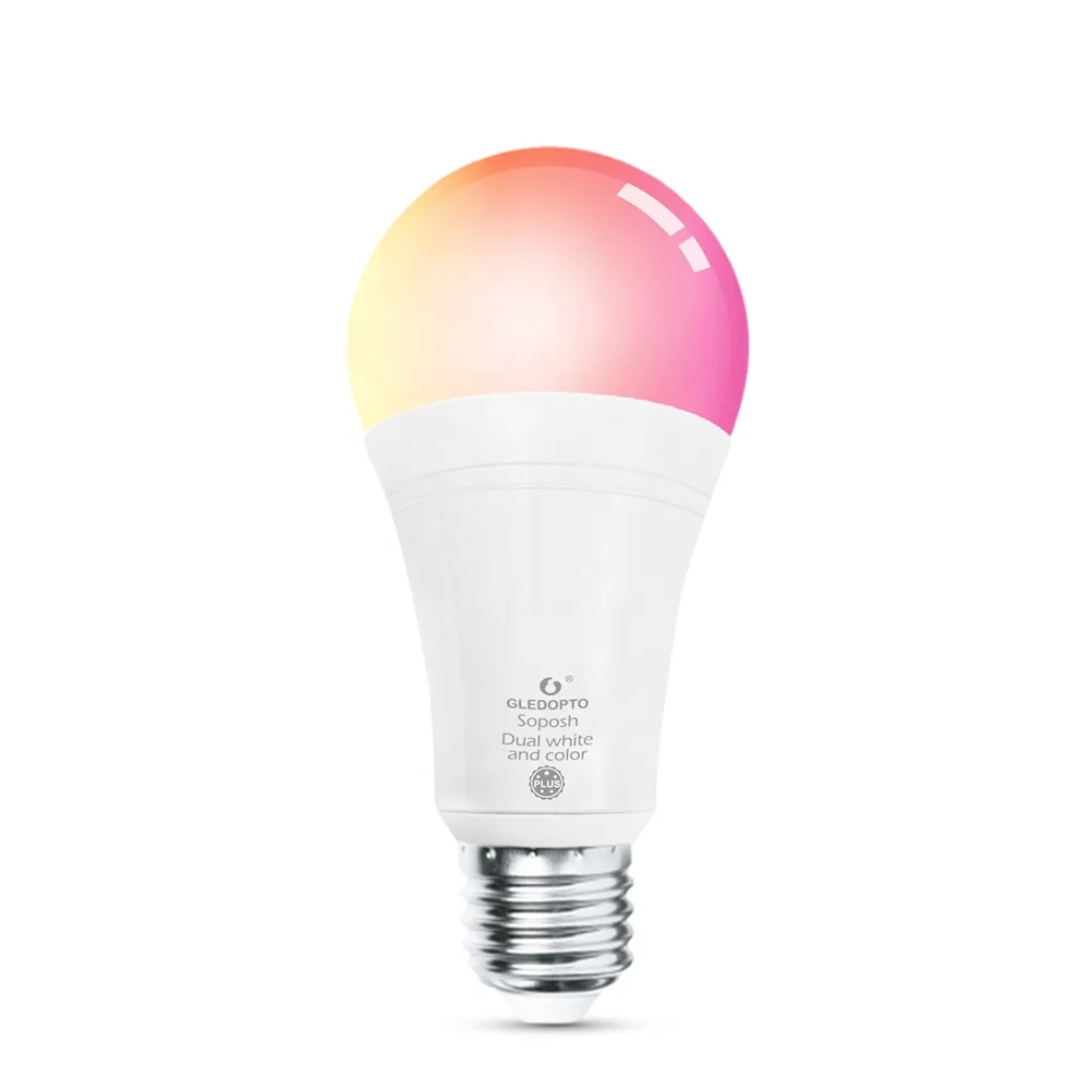 Gledopto ZigBee App Remote Controlled LED Bulbs E27 Base 16 Million Color Changes WiFi Connected Lights IoT Light Bulb RGB CCT