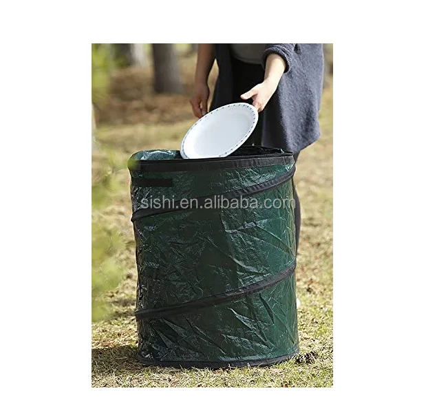 Black Pop-Up Trash Bin