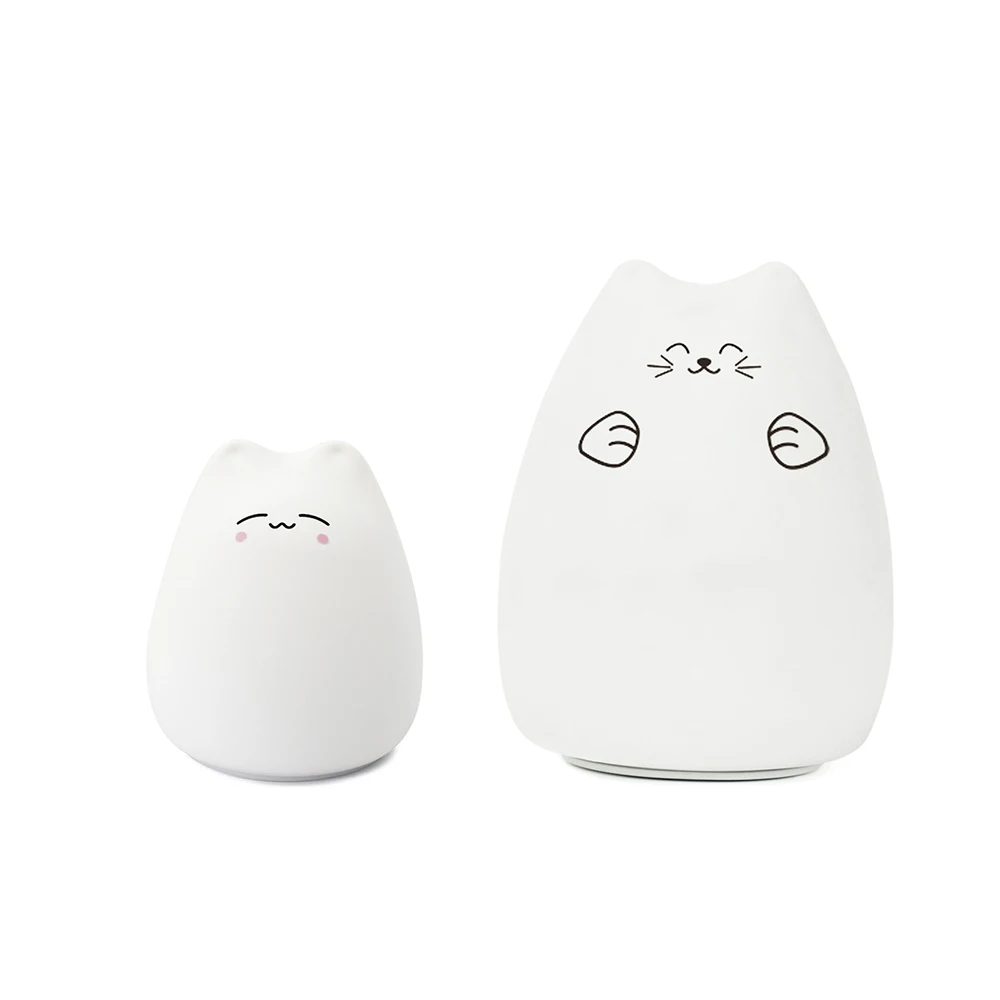 Multifunction cat type night lamps confortable yellow warm light baby kids feeding night lights for home