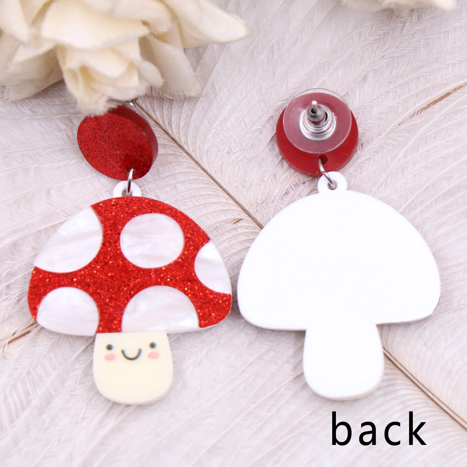 ERS765ER1645 1pair Top fashion CN Drop Mushroom cute Acrylic earrings Jewelry for women factory