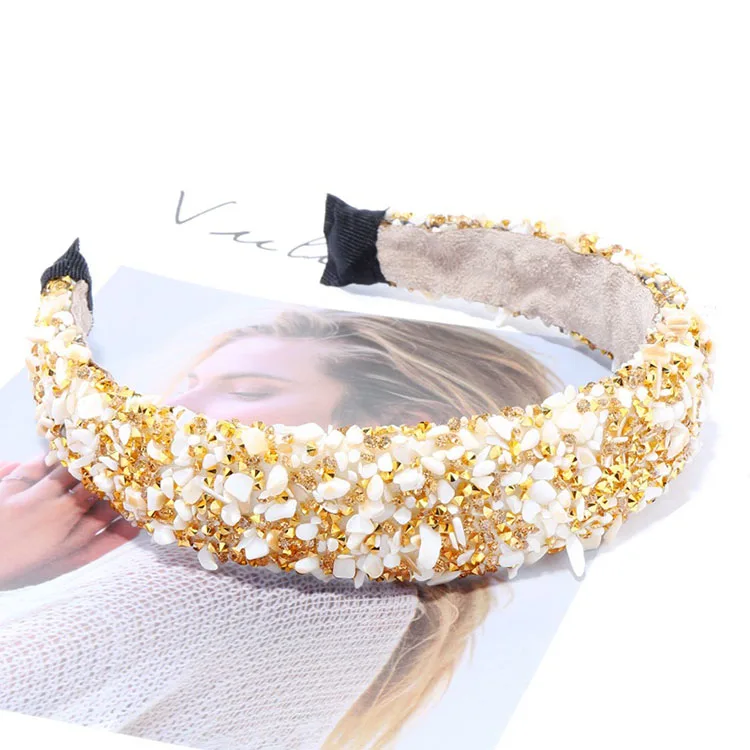 Fashion Full Crystal Rhinestone Headband For Women Thick Wide Vintage