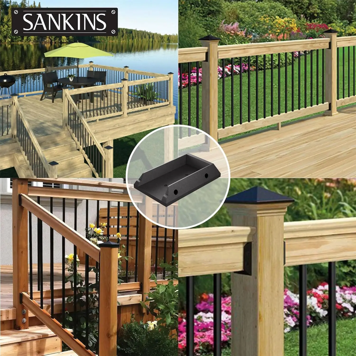 Deck Railing Fasteners - Durable 2x4 Handrail Brackets
