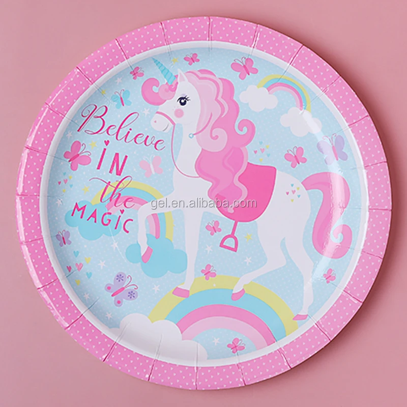High Quality Unicorn Designs Paper Party Plate Sets Paper Party Supplier Buy Party Paper