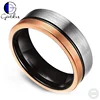 Gentdes Jewelry Channel Style Brushed 8mm Rose Gold Plating Black Tungsten Carbide Wedding Ring For Men and Women