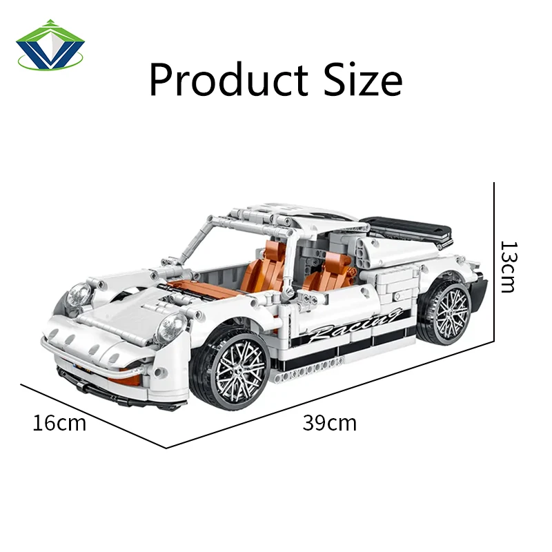 1970 Super Car Toy Bricks Assembly Building Block Sets Racing Car Kids