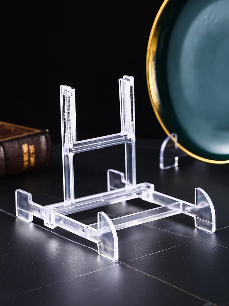 Adjustable Clear Plastic Display Stand Easel For Ceramic Plate Or Bowl