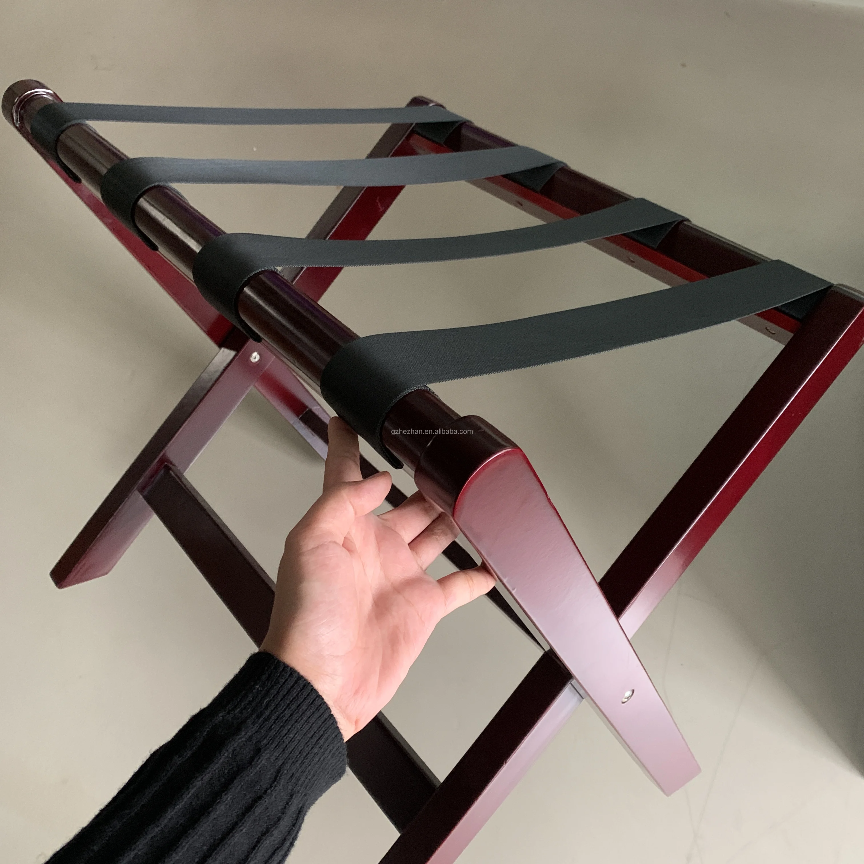 combination 5 star hotel wood plus stainless steel luggage rack