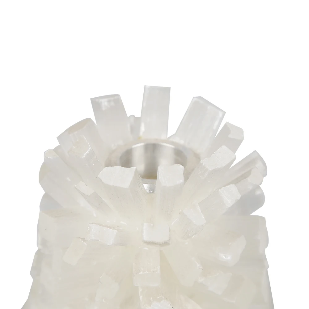 Natural Rough Quartz Healing Carved Crafts Crystal Candle Holders For