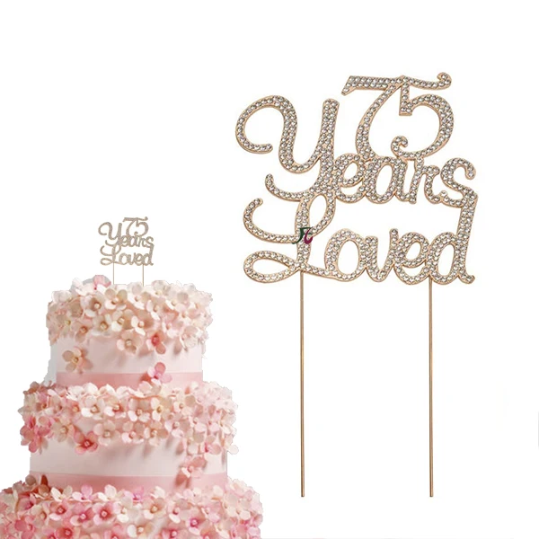 Sumerk Rose Gold Glitter Happy 75th Birthday Cake Topper 75th Cake Topper for Birthday Anniversary Party Decorations Pack of 1