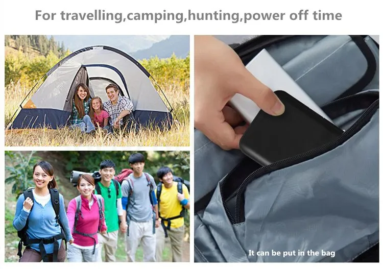 10000mAh Portable Charger Ultra Slim Power Bank 4 Output 1 Input External Battery Pack with Phone Holder for Iphone 11Pro Max