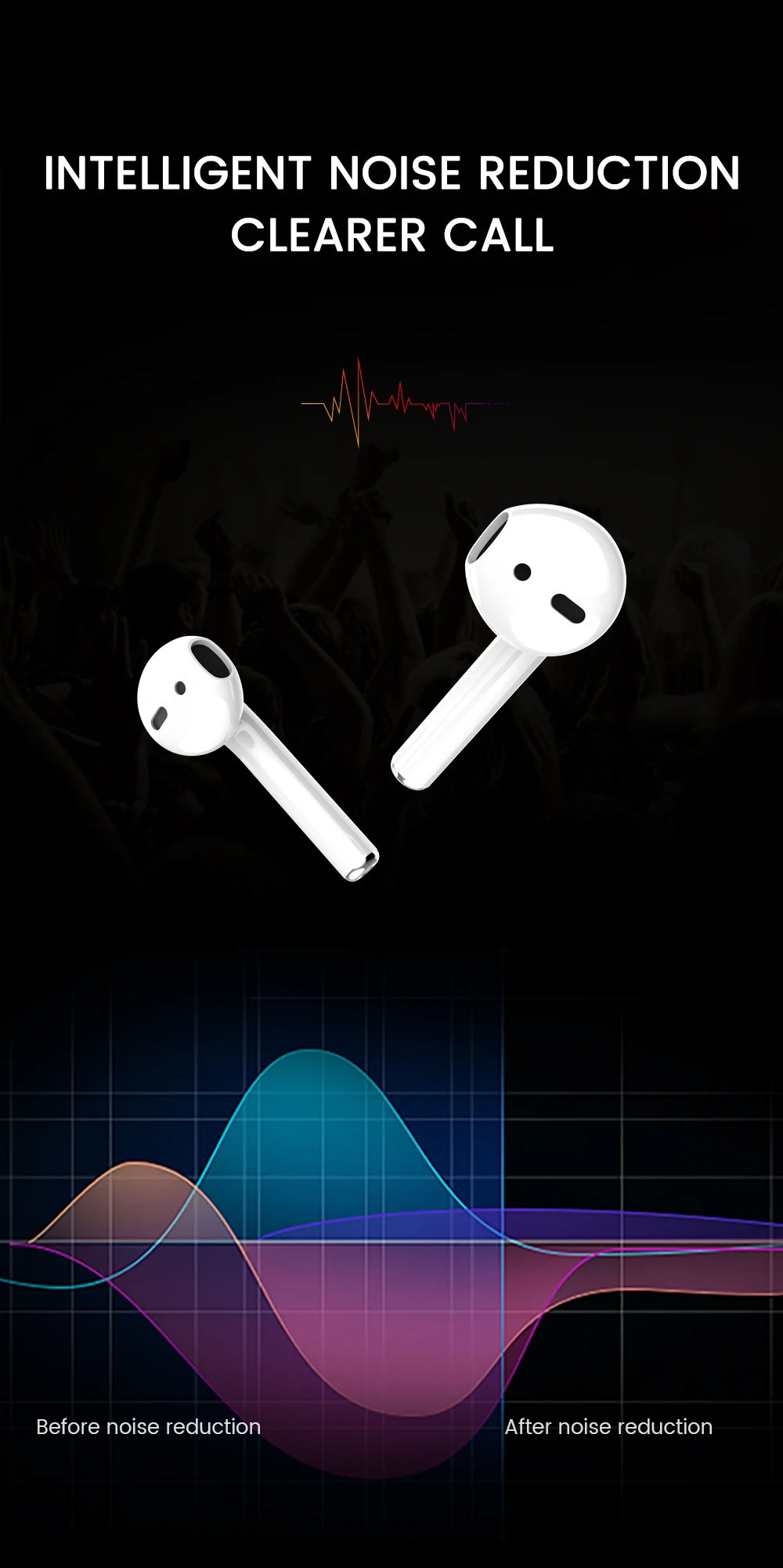 KECHAODA BT5 cheapest price wireless earbuds factory wholesale super bass sound touch wireless bluetooth earphone - ANKUX.COM