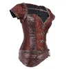 Brown Gothic Women's Steampunk Corset Belt with Removable Pocket