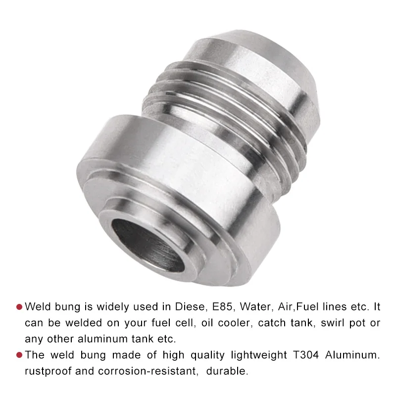 Stainless Steel Weld On Bung Male Flare Weldable Fuel Tank Fitting ...