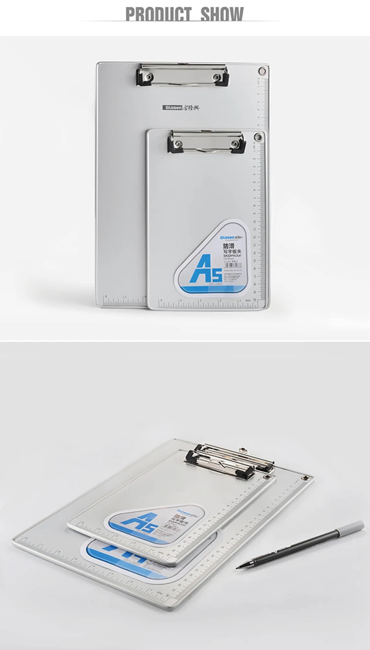 Customized Aluminum A3 A4 A5 A6 Medical Car Clipboard Clamp Paper Clip