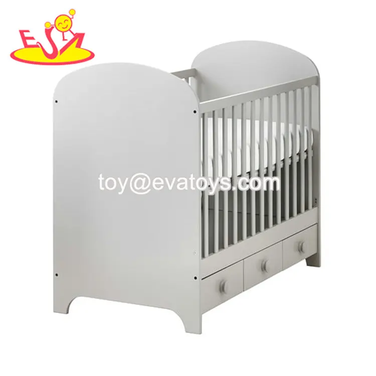 High Quality Modern Wooden Baby Cot With Drawer W08e025 From China