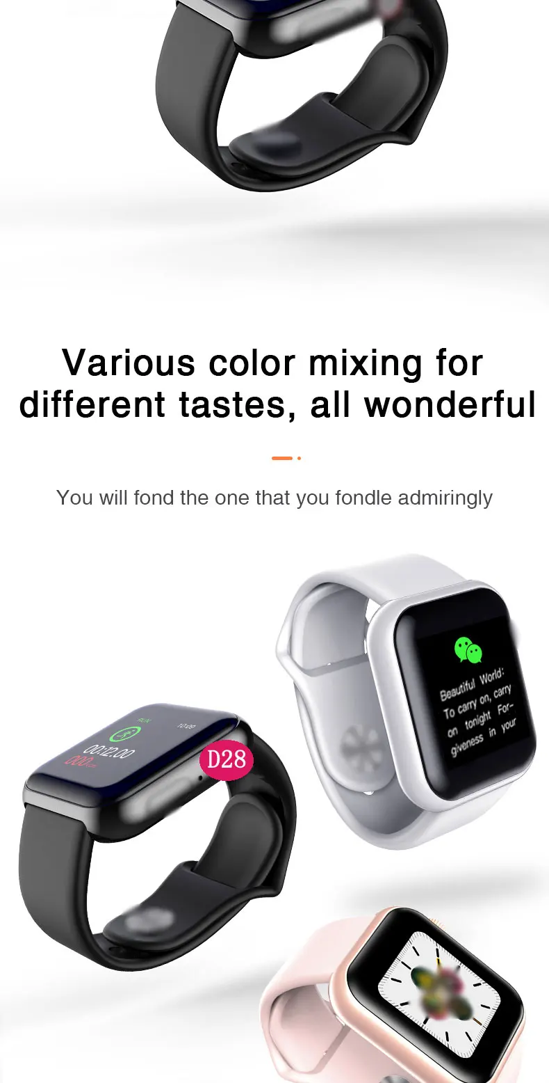 Reloj Inteligente D28 D28,Reloj Inteligente Con Control Del Ritmo Cardíaco  Y De La Presión Sanguínea,Resistente Al Agua,Recordatorios Y Llamadas - Buy  D28 Smartwatch Reloj Inteligente D28 Inteligente Pulsera D28 Product on  Alibaba.com