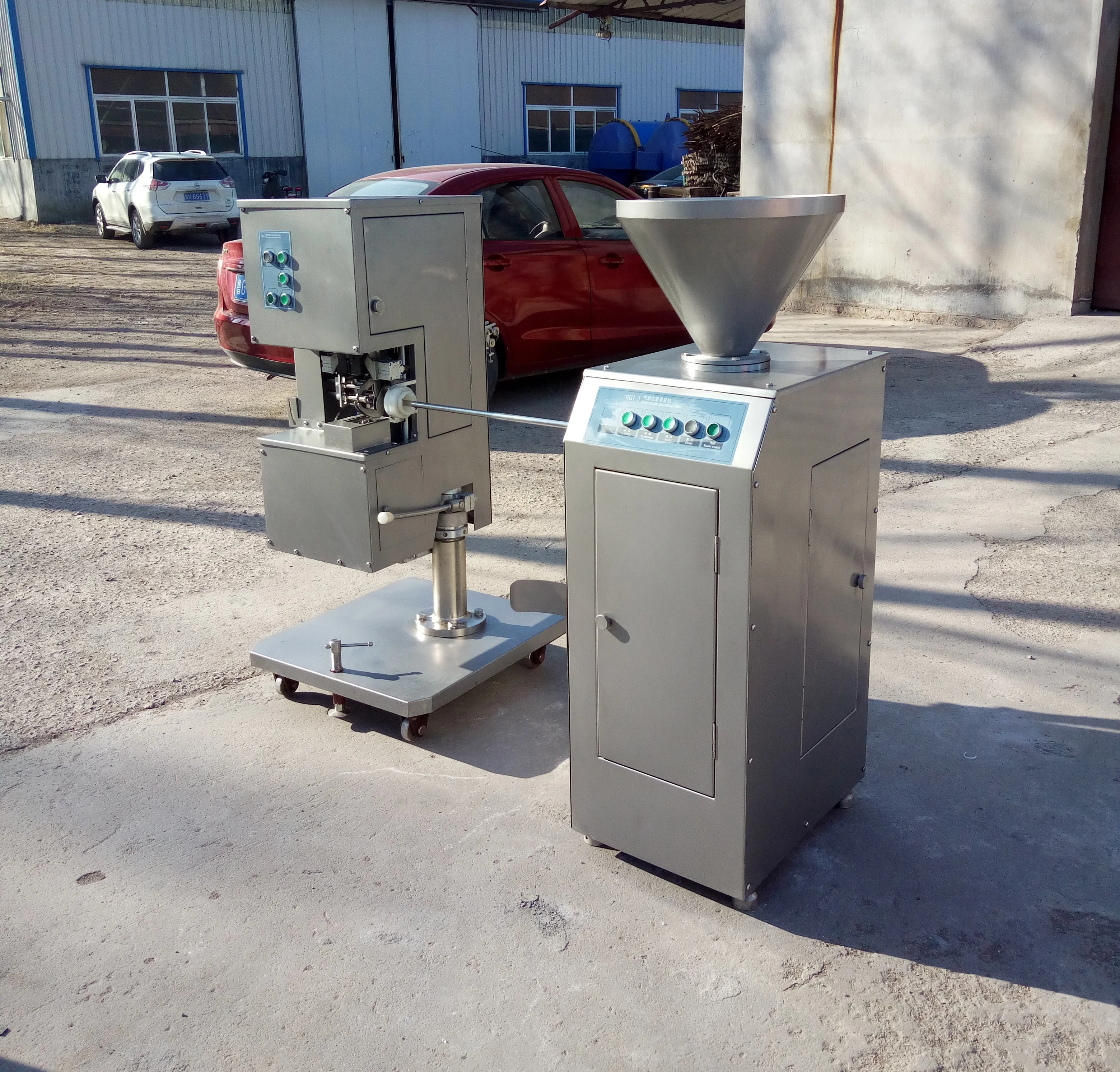 Double Pneumatic U-shape Auto Sausage Clipping Clipper Machine