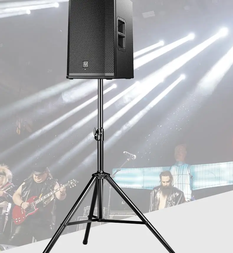 Portable Black Floor Tripod Speaker Stand Adjustable For 12 Inch