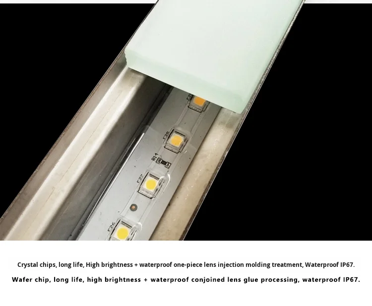 product diy rgb led light floor tiles 1 meter white warm rectangular linear strip lamp waterproof 24v led dance stage landscape ip67-8