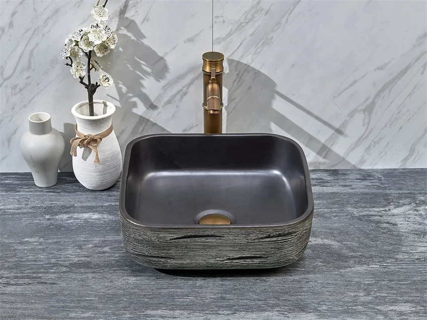 Chinese square shape ceramic washing hand sink