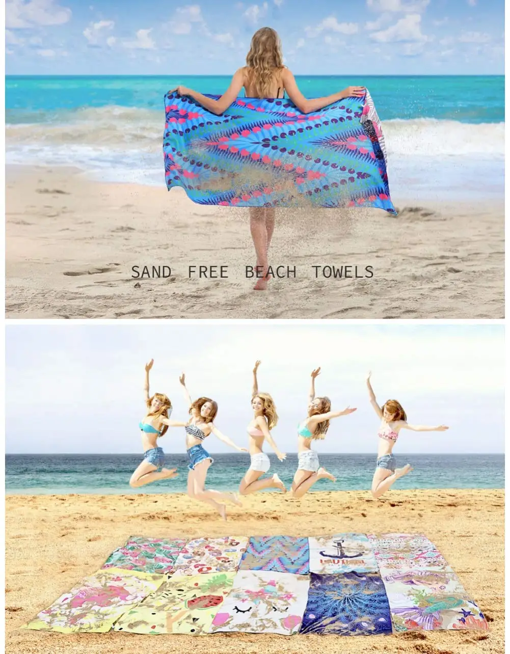 Microfiber recycled polyester Oversized Extra Large Sand Free Quick Dry Lightweight beach towel