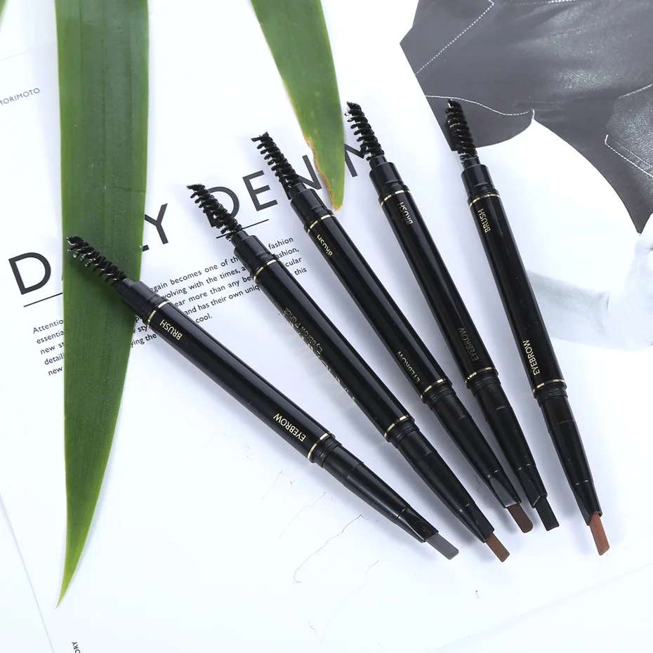 5color Automatic Rotating Eyebrow Pencils Doubleheaded Waterproof