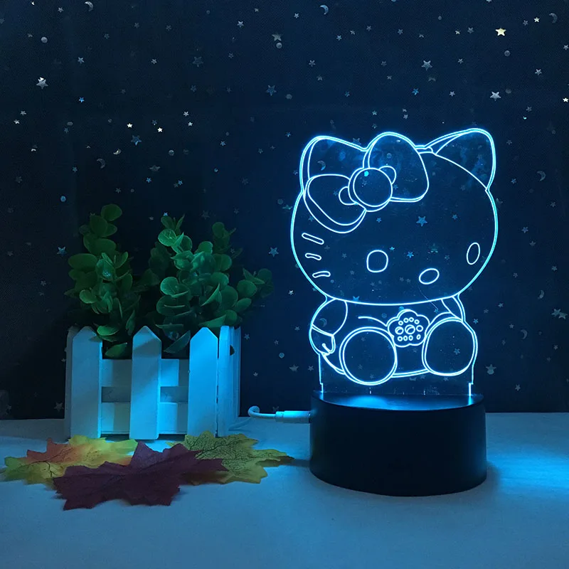 Carton Cute Design Kids 3d Hello Kitty Led Night Light Cat Shape Led ...