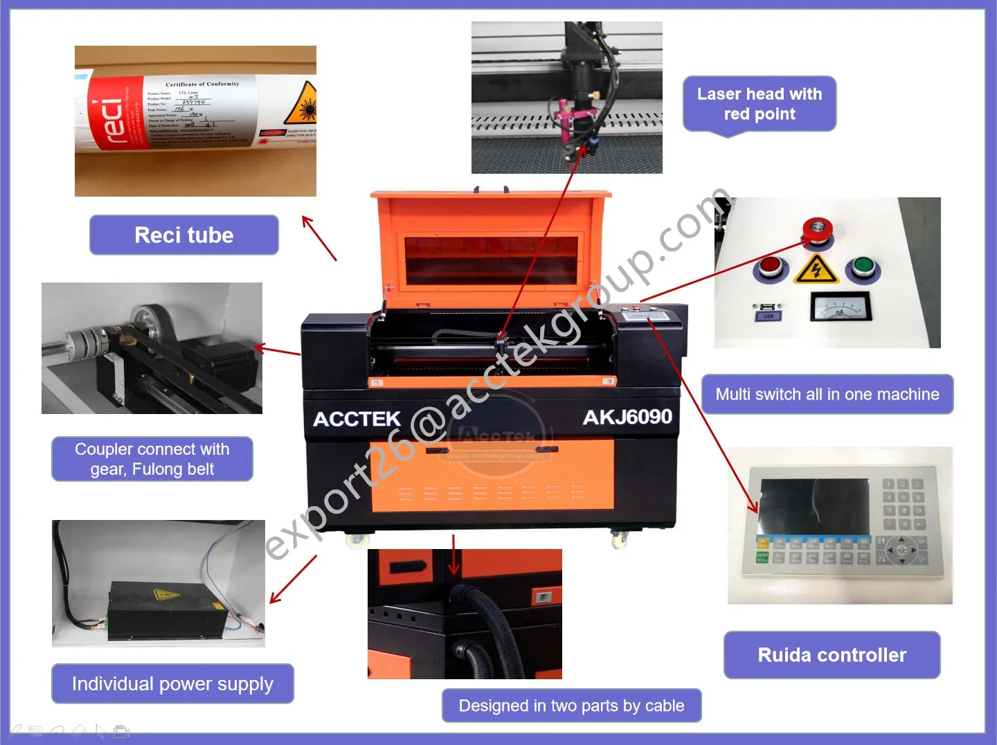 CNC CO2  laser cutting machine 90 watts Fabric Leather Textile cutting machine with protect structure 6090