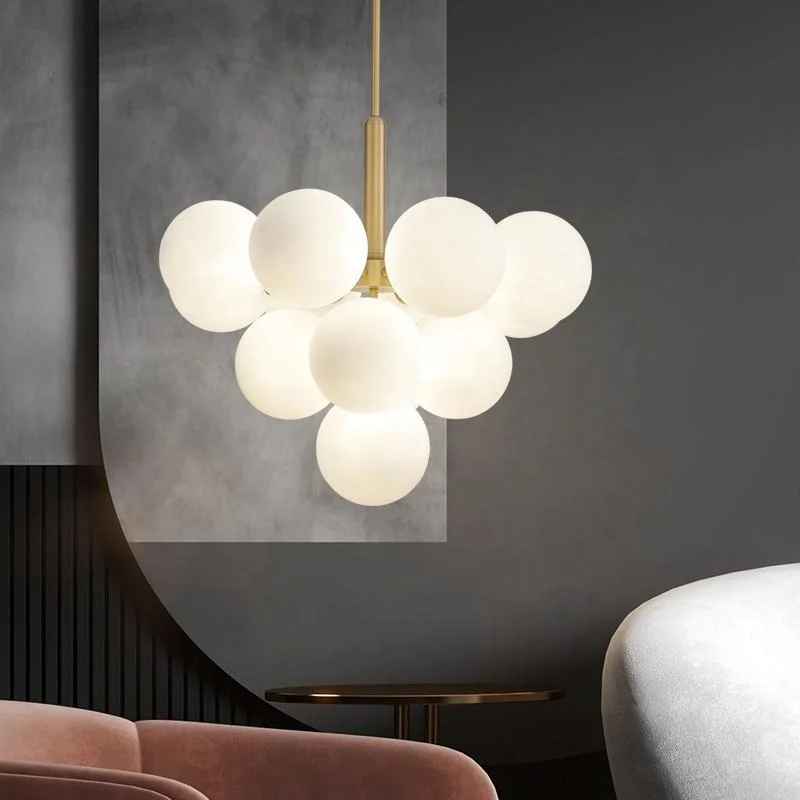 Modern Popular Glass Ball Pendant Lamp Kitchen Island Chandelier Lighting Fixtures For Bar Counter Dining Table Loft Suspension