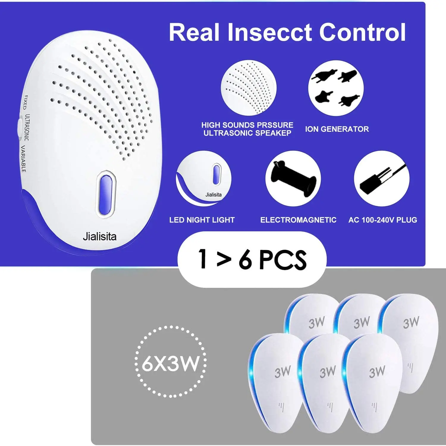 2021 Upgrade Intelligent Ultrasonic Frequency Plug Pest Control