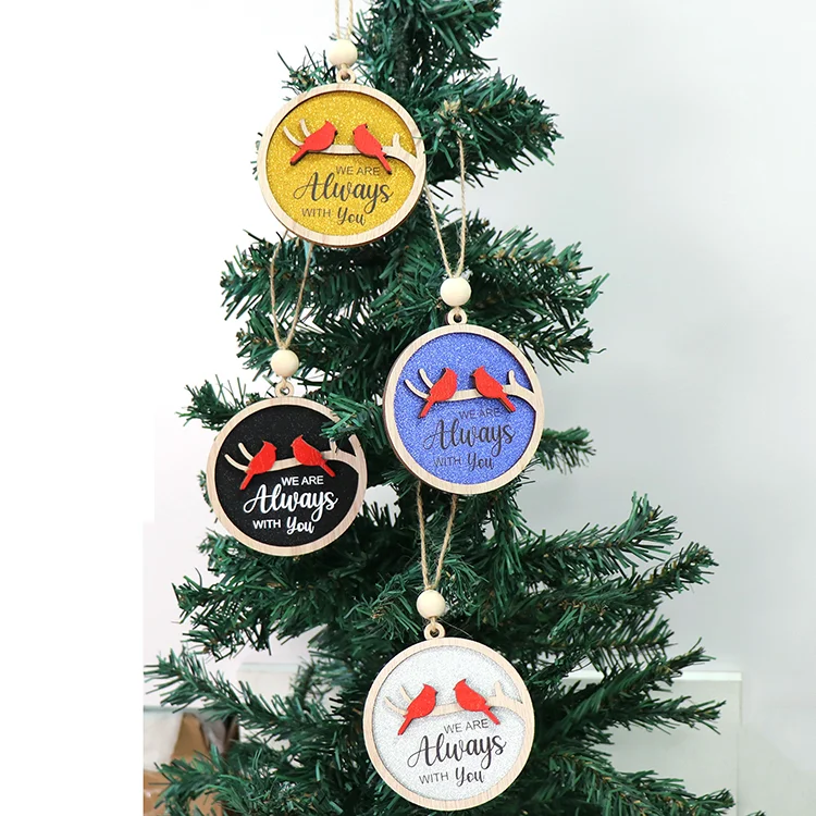 CHA245CH1396 1piece- We Always With You | Cardinal Memorial Christmas Tree Ornament Bauble W/strings beads 3inches Wide factory