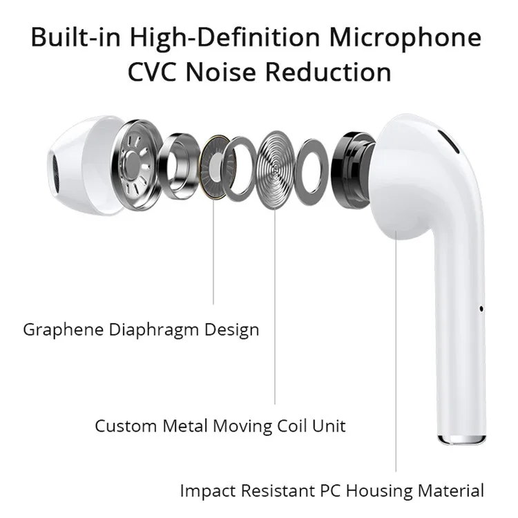 Bluetooth 5.0 Wireless Bluetooth Earphones Mobile phones Accessories Tws Earbuds Bluetooth Headphone(i16) - ANKUX.COM